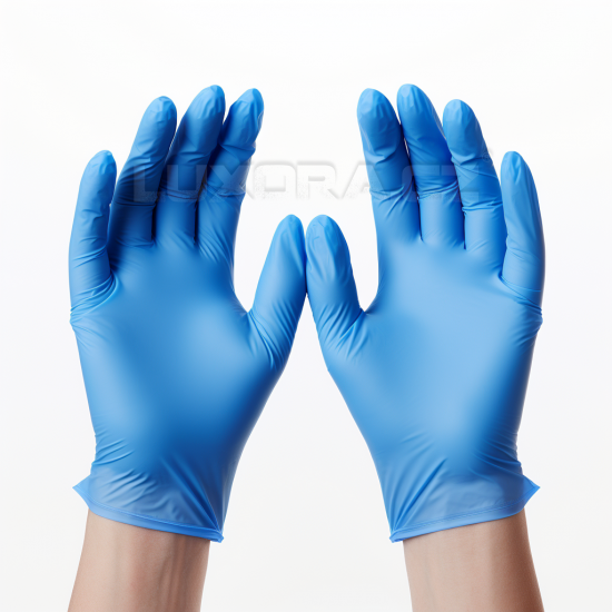 Jednorázové nitrilové potravinářské rukavice pudrované modré 100Ks - NTRR2/hl