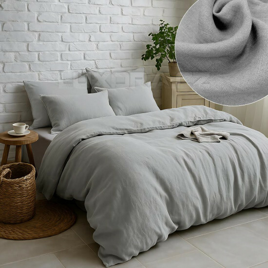 Lněné povlečení světle šedé - LSlen/svš/hl