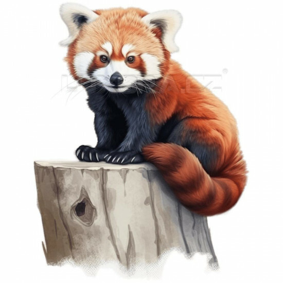 Nažehlovačka Panda červená na pařezu - NAŽ363/hl