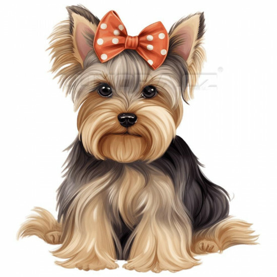 Nažehlovačka Jorkšír s červenou mašlí - NAŽ212/hl