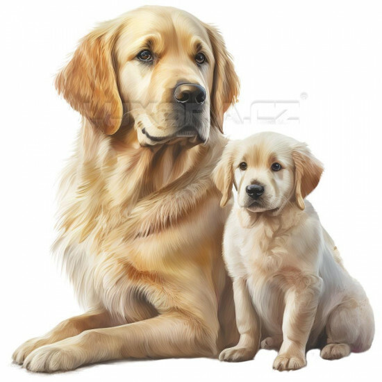 Nažehlovačka Zlatý retrívr a štěně - NAŽ301/hl
