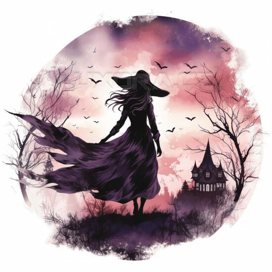 Nažehlovačka Čarodějka v přírodě fialová - NAŽ423/hl