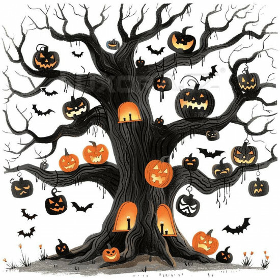 Nažehlovačka Strom s dýněmi Halloween - NAŽ510/hl