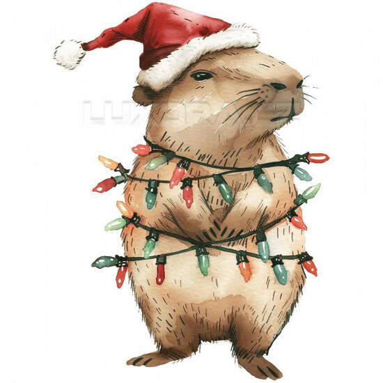 Nažehlovačka Kapybara a vánoční světýlka - NAŽ570/hl