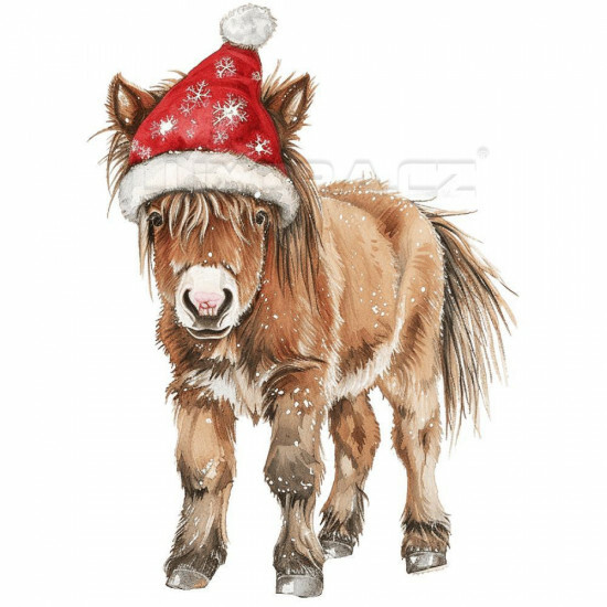 Nažehlovačka Kůň s vánoční čepicí - NAŽ578/hl