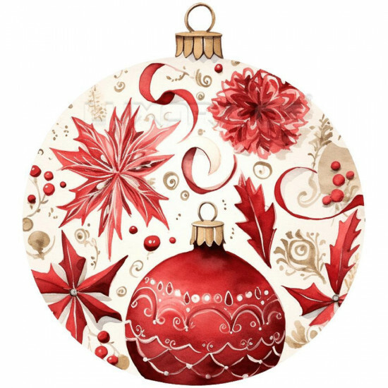 Nažehlovačka Vánoční baňka červená - NAŽ623/hl