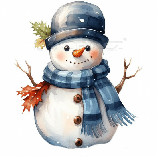 Nažehlovačka Sněhulák s modrou šálou - NAŽ610/hl