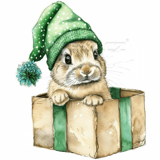 Nažehlovačka Králíček a vánoční dáreček - NAŽ576/hl