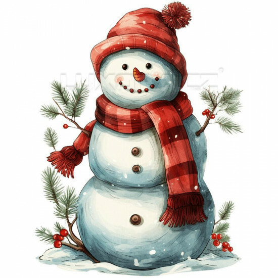 Nažehlovačka Sněhulák s červenou šálou - NAŽ609/hl