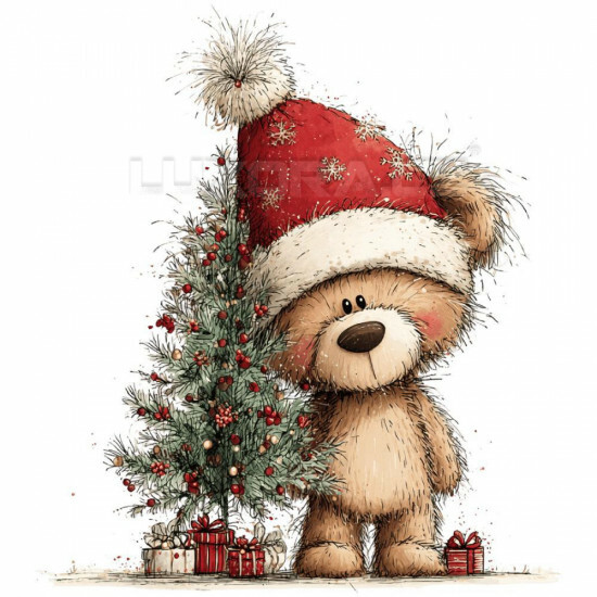 Nažehlovačka Medvídek stromeček a dárečky - NAŽ648/hl