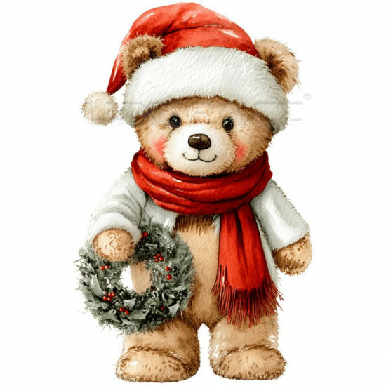 Nažehlovačka Vánoční medvídek s věnečkem - NAŽ660/hl