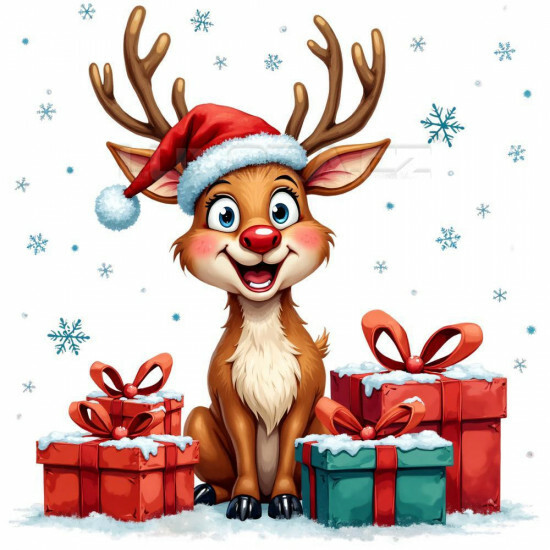 Nažehlovačka Vánoční sobice s dárky - NAŽ675/hl