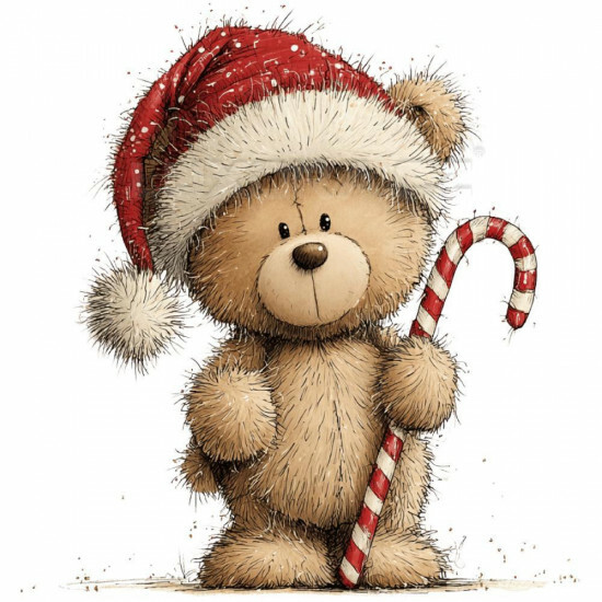 Nažehlovačka Vánoční medvídek s lízátkem - NAŽ657/hl