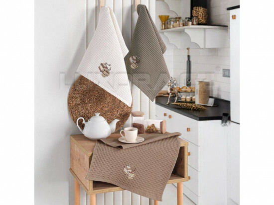 Dárkový set vaflových utěrek Kávomlýnek - U341362/hl