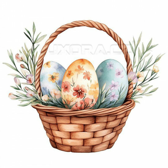 Nažehlovačka Tři kraslice v košíku - NAŽ945/hl