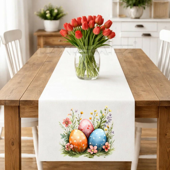 Ubrus tři kraslice mezi květinkami - UVEL/26/023