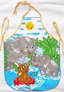 Zástěra dětská sloni šedá