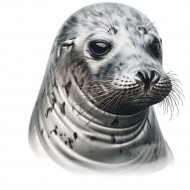 Nažehlovačka Tuleň hlava