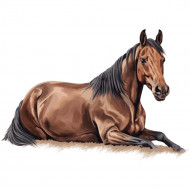 Nažehlovačka Kůň hnědý ležící