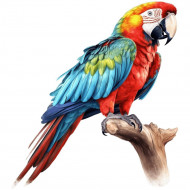 Nažehlovačka Papoušek ara červený