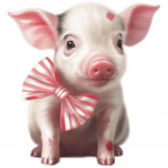 Nažehlovačka Prasátko s růžovou mašlí