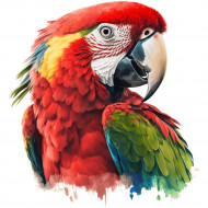 Nažehlovačka Papoušek ara červený hlava