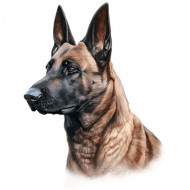Nažehlovačka Belgický malinois hlava