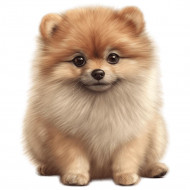Nažehlovačka Pomeranian sedící