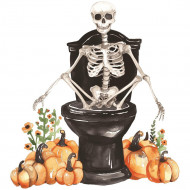 Nažehlovačka Kostlivec na záchodě Halloween