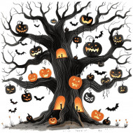 Nažehlovačka Strom s dýněmi Halloween