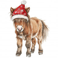 Nažehlovačka Kůň s vánoční čepicí