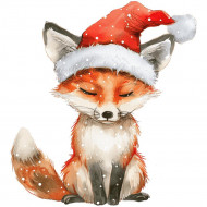 Nažehlovačka Liška s vánoční čepicí
