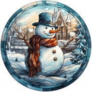 Nažehlovačka Sněhulák vitráž