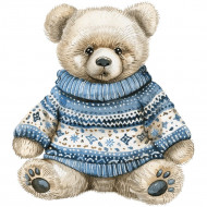 Nažehlovačka Medvídek ve svetru modrý