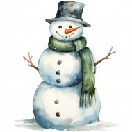 Nažehlovačka Sněhulák se zelenou šálou