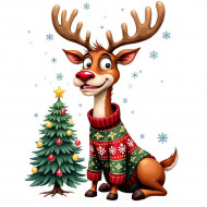 Nažehlovačka Vánoční sob a stromeček