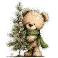 Nažehlovačka Vánoční stromeček a medvídek