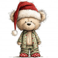 Nažehlovačka Medvídek s vánoční čepicí