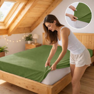 Prostěradlo jersey khaki 39