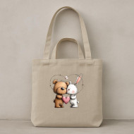 Taška Medvídek a králíček v srdci