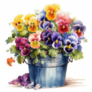 Nažehlovačka Macešky v modrém truhlíku